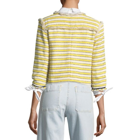 Veronica Beard Talie Jacket Tweed Blazer Off White Yellow Size 8 NEW NWT - Picture 2 of 10